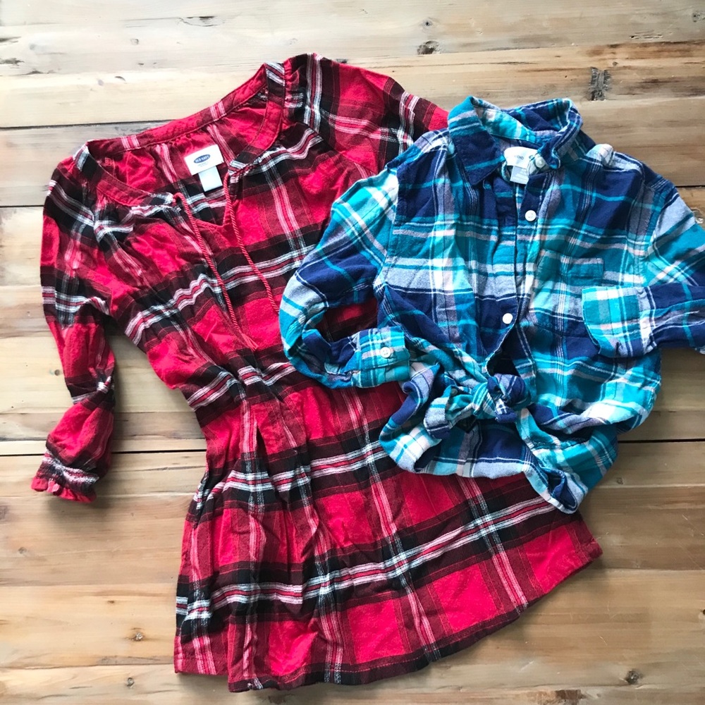 Old Navy Plaid dress and shirt